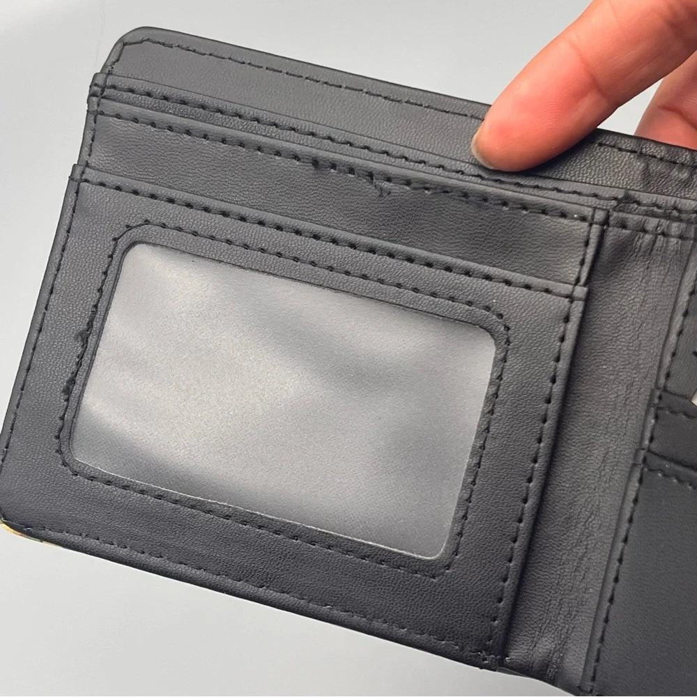 Anime one punch wallet billfold black / multicolor New with zip compartment